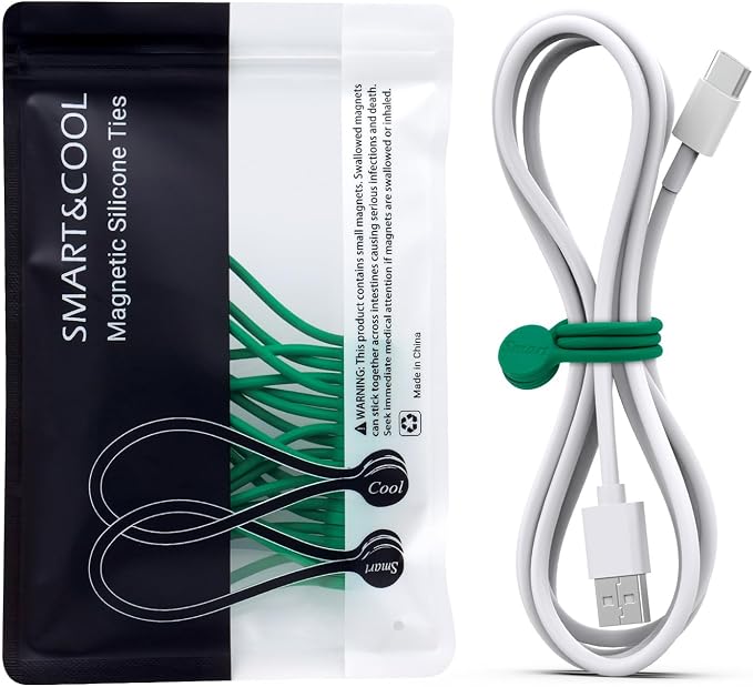 SMART&COOL Reusable Silicone Magnetic Cable Ties, Holding Stuff, Book Markers by SMARTCOOL