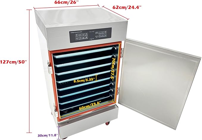 220V 3PH Commercial Intelligent Electric Steaming Cabinet 8 Tray Rice Steaming Box 9KW for Canteens Restaurants Learning Catering Factories Hotels