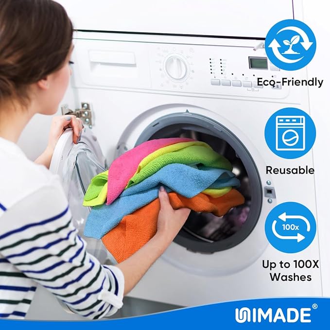 UNIMADE Microfiber Cleaning Cloth, 50PK Reusable Microfiber Cleaning Cloth - Image 6