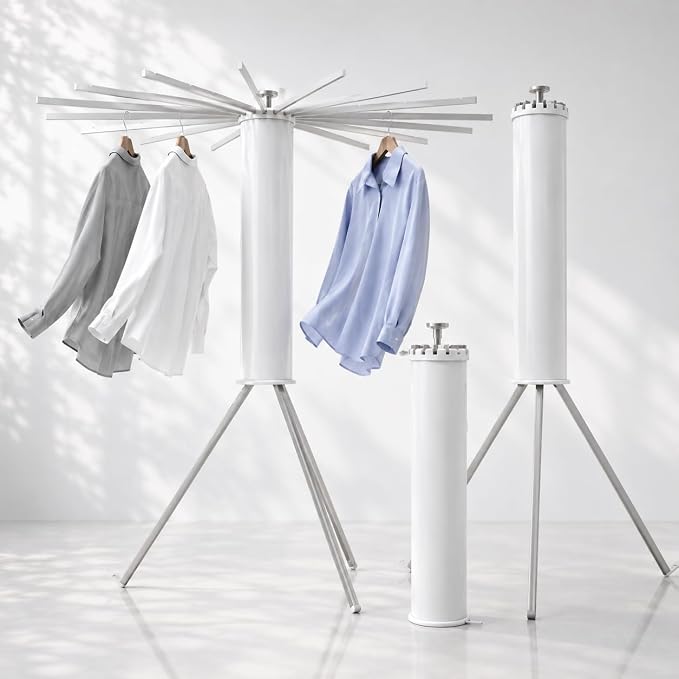 Heavy-Duty Aluminum Tripod Clothes Drying Rack, Reinforced Stable Design by BAZANADI