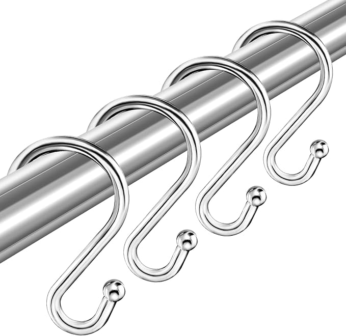 TOPROD S Shaped Shower Curtain Hooks Rings Shower Curtain Hangers S Hooks by TOPROD