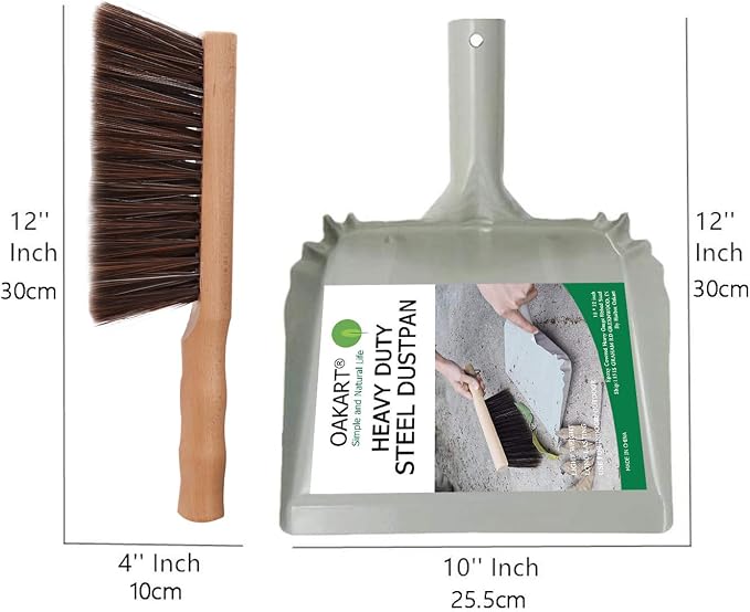Metal Dust Pan and Brush Set Heavy Duty - Image 3