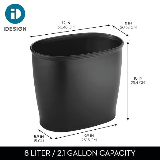 iDesign Slim Plastic Bathroom Trash Can, - Image 4