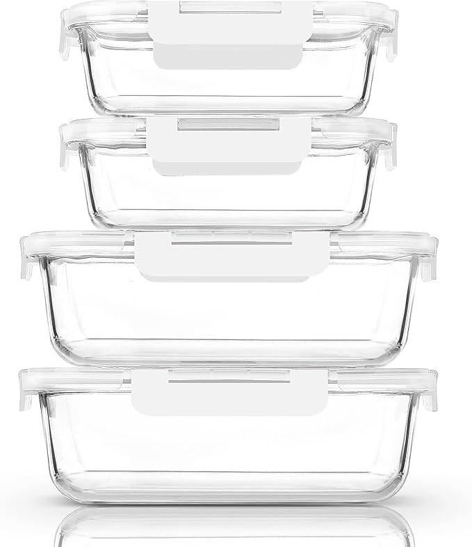 M MCIRCO 80 oz & 36 oz Extra Large Glass Food Storage Containers by MMCIRCO