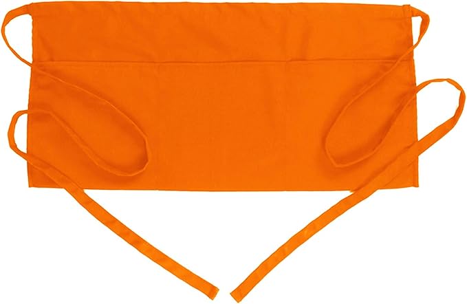 BOHARERS Waist Apron with 3 Pockets - Black Waitress Waiter Server Short Aprons
