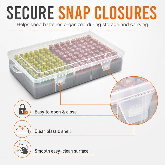 Xuerdon 134-Slot Battery Organizer Storage Case - Image 4