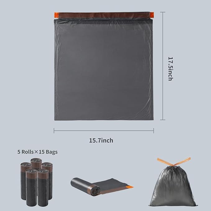 MOPALL Small Trash Bags with Drawstring, 2.6-4 Gallon - Image 2