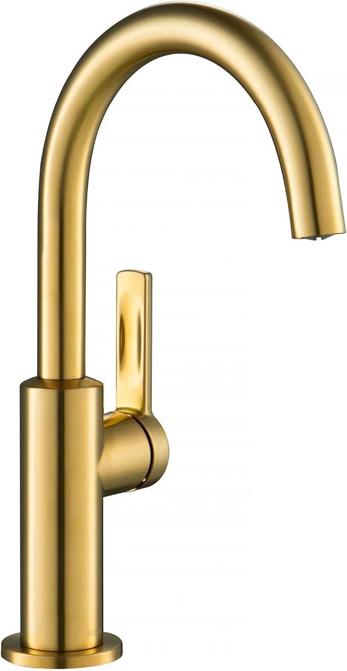 KRAUS Oletto Single Handle Kitchen Bar Faucet in Brushed Brass, KPF-2822BB by Unknown