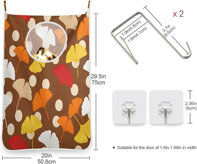 2PCS Hanging Laundry Hamper Bag Over the Door Laundry Hamper Wall Hamper Large - Image 3