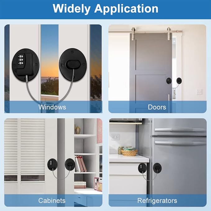 AOSITE Keyless Digital Lock - Multi-Purpose Child Proof Latches for Refrigerator, Freezer, Cabinet, Drawer & Wardrobe, No-Drill Adhesive Safety Lock with Combination Code (1Pack Black)