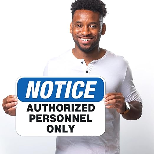 Authorized Personnel Only Sign, 12x18 Inches, 55 mil Thick HDPS (High Density Polystyrene), Made in USA