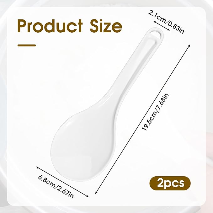Sliverdew 2PCS Plastic Rice Serving Spoon Paddle, Non-Stick, 7.87 Inch, 573290 1 w4tzxzWir