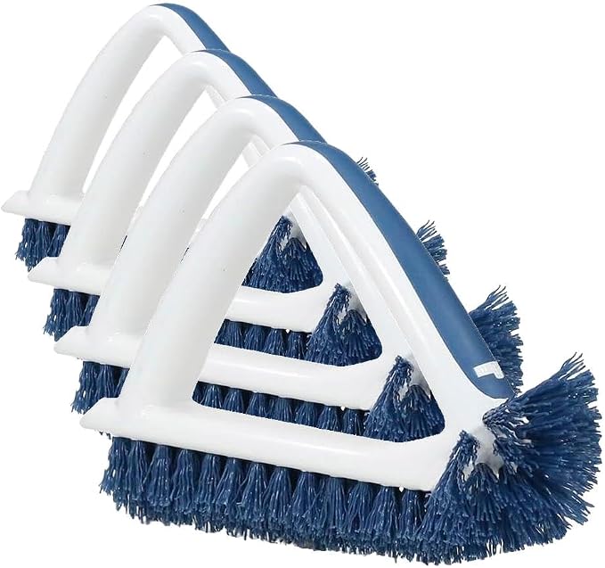Unger 2-in-1 Grout and Corner Scrubber Brush Tool, Crevice Bathroom Cleaning by Unger