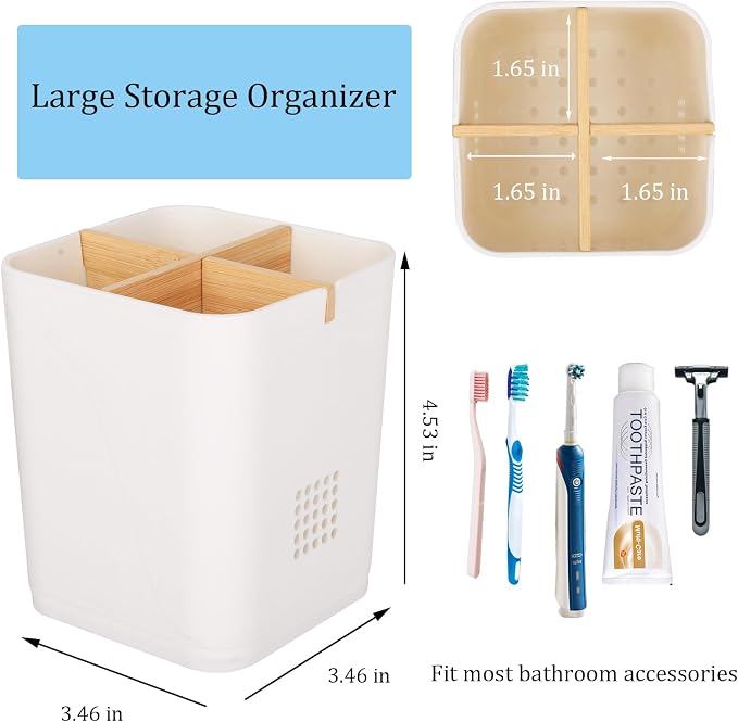 Electric Toothbrush Holder Tooth Brush and Toothpaste Organizer, Drainage Holes - Image 4