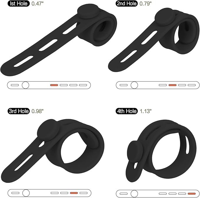 Donruby 24Pcs Silicone Cable Ties, Reusable Cord Organizer Straps, 5.12" - Image 3