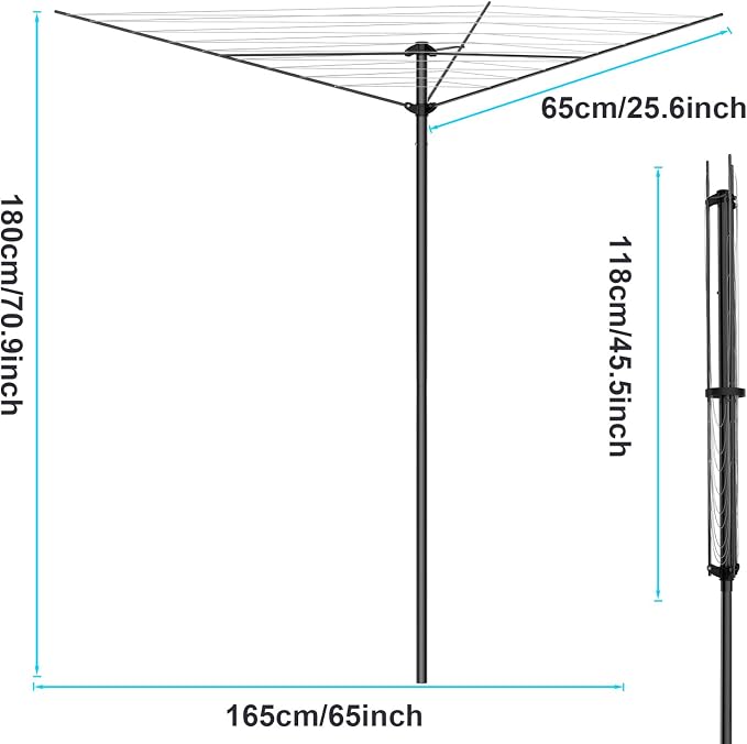 BAKON Heavy Duty Clothesline Outdoor, 30M Anti-Sag Drying Line Rustproof Wind - Image 7