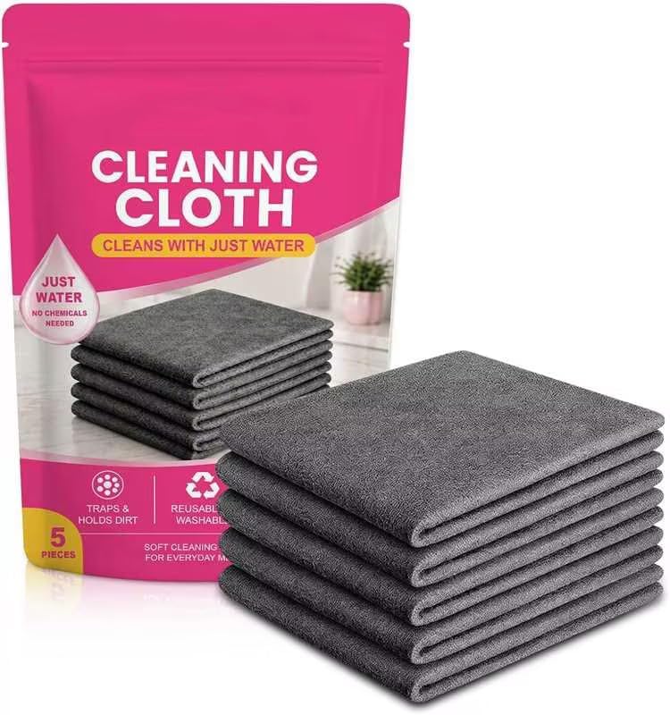 5 Pcs Magic Cleaning Cloths, Microfiber Cleaning Cloths, Thickened Streak-Free by Unknown