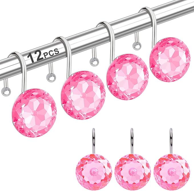 12PCS Stainless Steel Shower Curtain Hooks Rings by Yapicoco