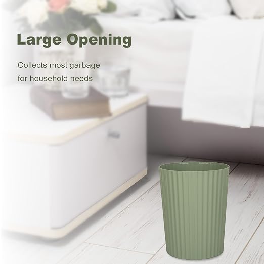 Small Bathroom Trash Can Plastic Wastebasket Garbage Can Green 2 Pack | Sturdy - Image 2