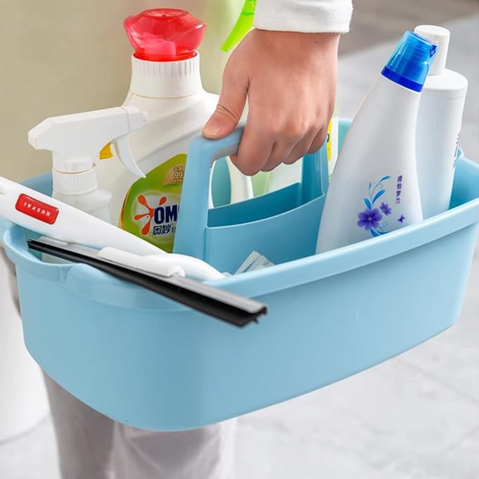 JiatuA Large Cleaning Supplies Caddy Portable Shower Caddy Basket Blue - Image 2