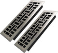 4x12 Inches 2 Pack Heavy Duty Walkable Floor Register Easy Adjust Air Supply Lever Floor Vents - Seattle Design - Vent Cover for Home Floor - Satin Nickel