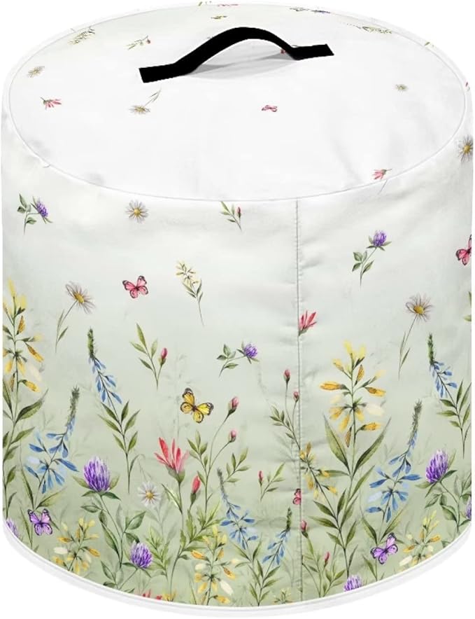 Dust Cover for 8 Quart Pressure Cooker and Extra Accessories, Dust Proof Easy to Clean Cover Electric Appliance Air Fryer Accessories with Storage Pocket, Floral Green