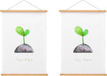 FALAMON 2 Pack Magnetic Poster Hanger Frame,19x13 19x25 19x27 Teak Wood Magnet Poster Frame for Hanging Posters, Prints, Photos, Pictures, Maps, Scrolls, and Canvas Artwork
