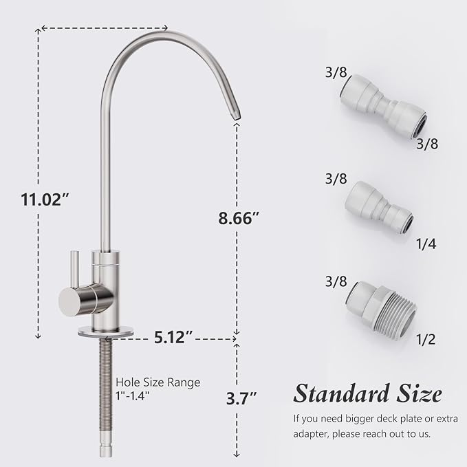 GIMILI Drinking Water Faucet for Kitchen Sink Brushed Nickel | Kitchen Water - Image 2