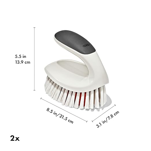 OXO Good Grips All-Purpose Scrub Brush – 2-Pack, Crevice Cleaning, Bathroom - Image 6