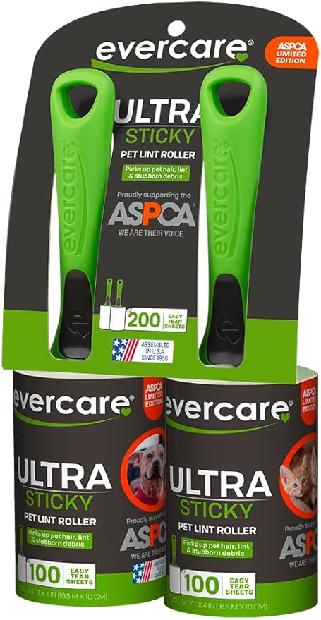 Evercare Pet Hair Lint Rollers All Purpose Use Easy-Tear Sheets Per Roll by Evercare