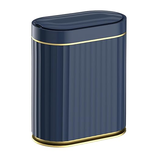 ELPHECO 2 Gallon Sensor Trash Can, Automatic Lid, Midnight Blue Gold | IPX5 by ELPHECOUSA