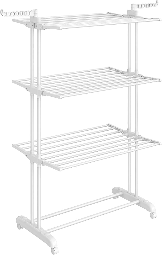 SONGMICS Clothes Drying Rack 4-Tier, Foldable Laundry Rack, Steel | Indoor - Image 8