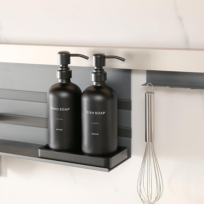 Prus Waso Matte Black Soap Dispenser Set | Kitchen Soap Dispenser Set - Image 4
