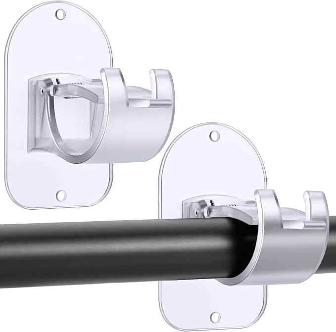 No Drill Curtain Rod Holder Hangers by CADORASTY