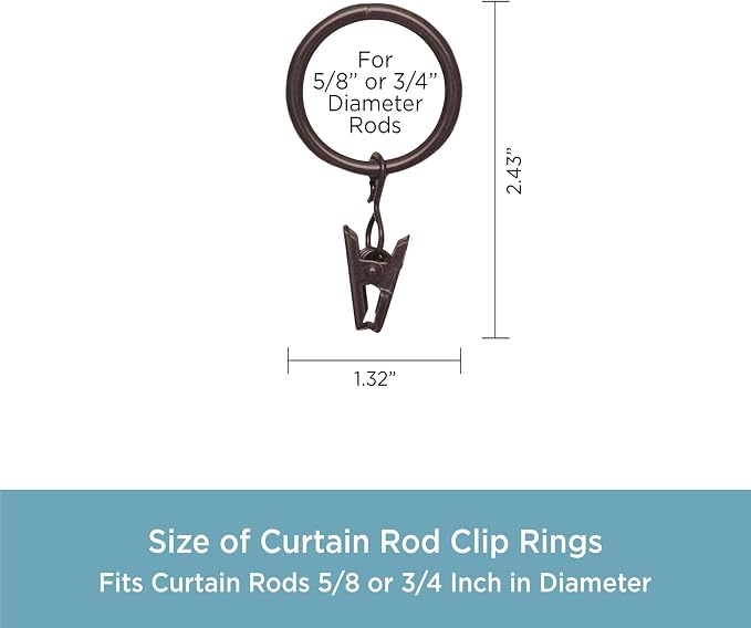 Kenney 5/8 In. To 3/4 In. Clip Curtain Ring - Image 3