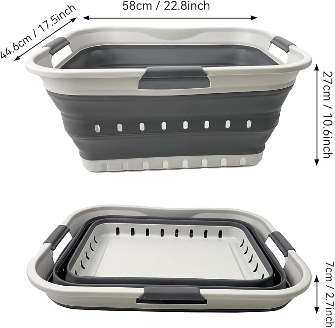 SAMMART 42L Collapsible Plastic Laundry Basket - Image 2