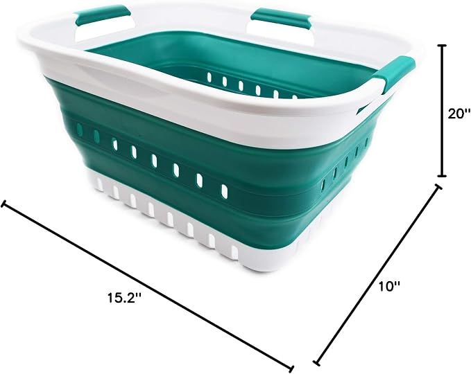SAMMART 30L Collapsible 3 Handled Plastic Laundry Basket - Image 7