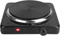 Portable Hot Plate, 1500W Cast Iron Single Countertop Burner, Electric Stove with 5 Levels Adjustable Temperature, Cooktop for Home RV Camping, Easy to Clean, Black