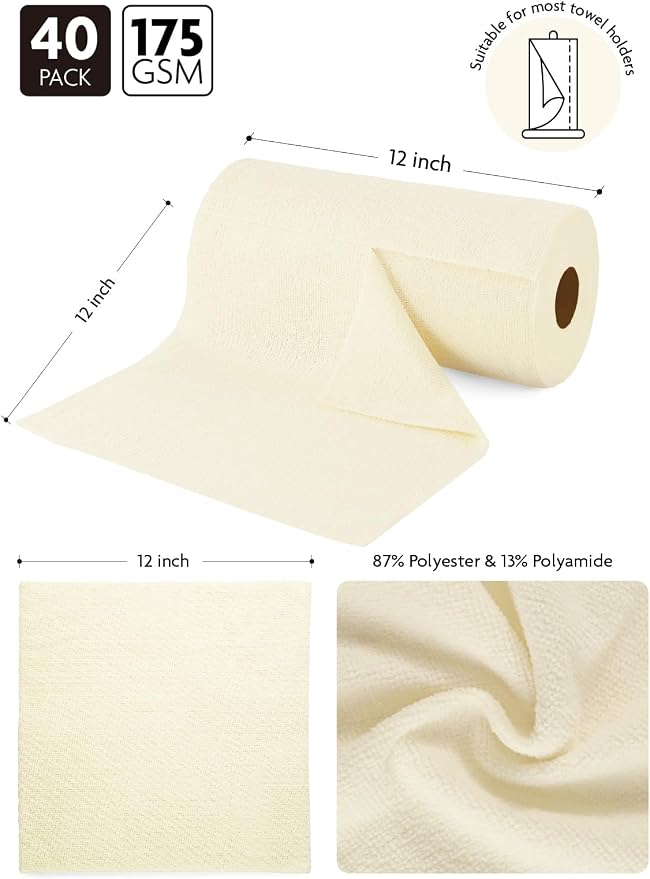 Fantasticlean Microfiber Cleaning Cloth Roll- 40 Sheets, Tear-away Microfiber - Image 6