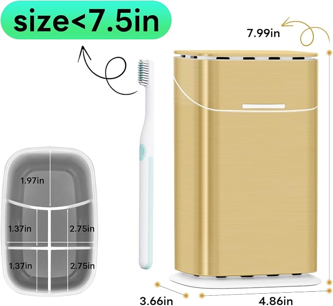 GFWARE Gold Bathroom Toothbrush Holder - Image 2