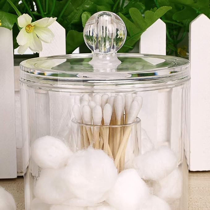 Hipiwe Acrylic Cotton Ball and Swab Organizer - Image 3
