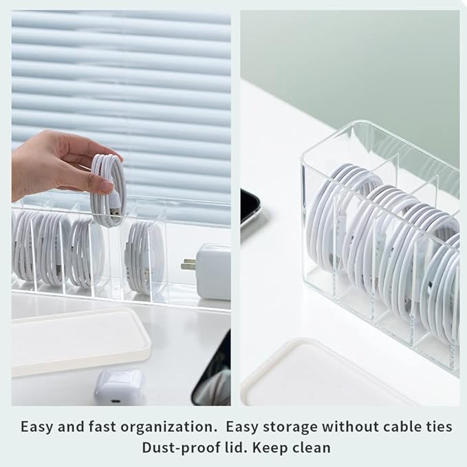 Charger Cable Cord Storage Organizer Box - Image 4