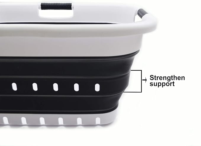 SAMMART 41L Collapsible 3 Handled Plastic Laundry Basket - Image 5