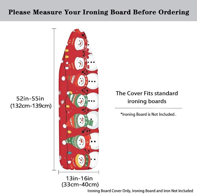 Christmas Snowman Ironing Board Cover and Pad Heat Reflective Stain Resistant - Image 5