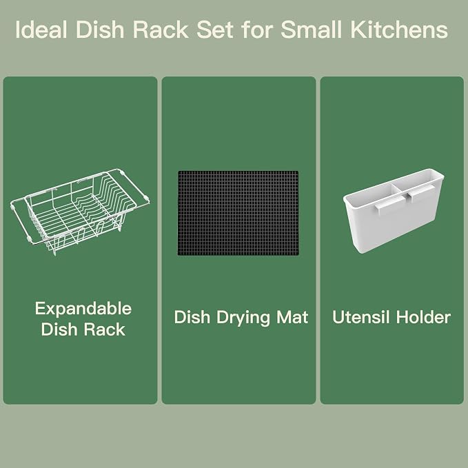 White Dish Drying Rack Over The Sink - Image 9
