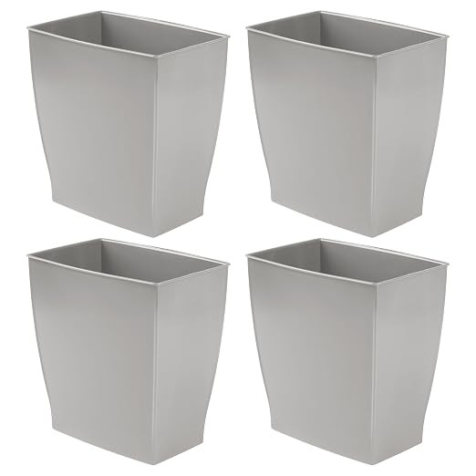 iDesign Small Plastic Bathroom Trash Can, Slim Rectangle by iDesign