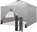 Saemoza 12x12 Pop Up Canopy Tent with One Push Setup, Outdoor Sun Shade Canopy with Vent Top for Backyard Party, Easy Up Instant Shelter with 4-Sandbags & Wheel Bag, White.