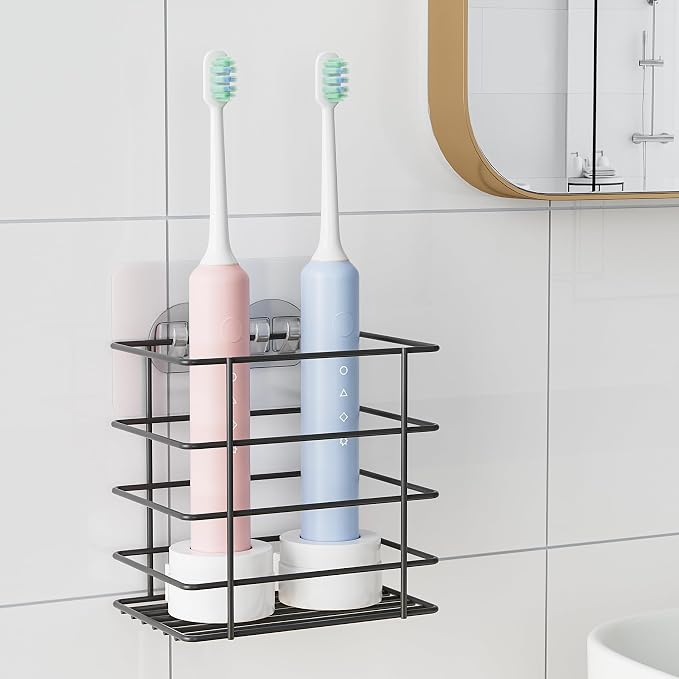 Open-Design Adhesive Shower Toothbrush Holder Wall Mounted - Image 5