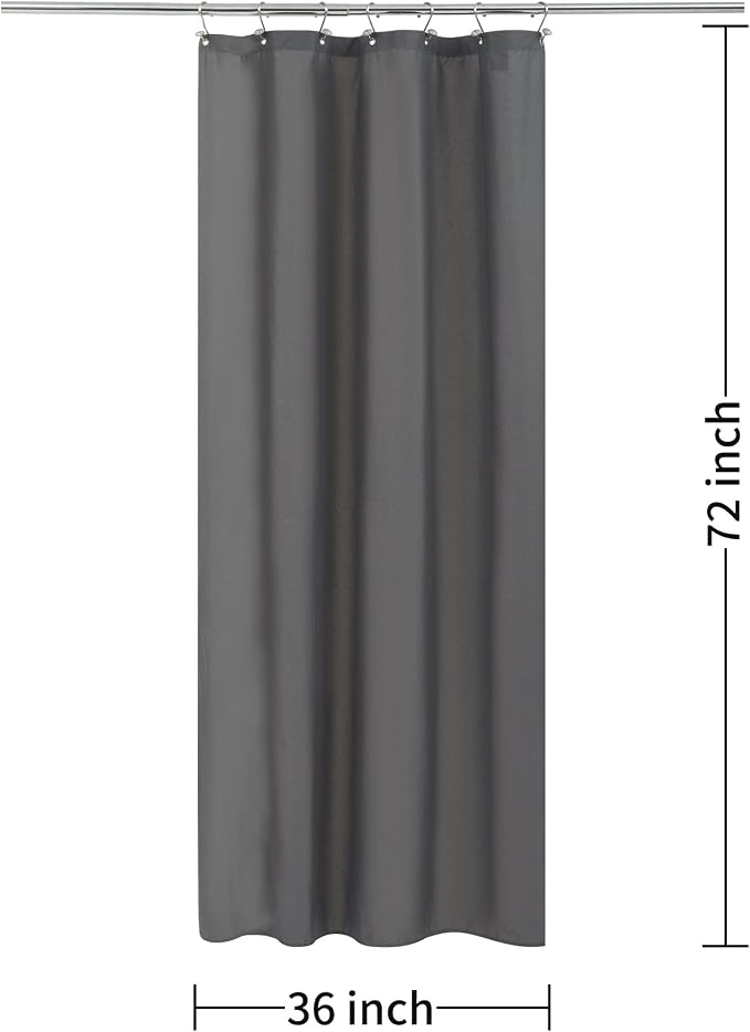ALYVIA SPRING Stall Waterproof Shower Curtain or Liner Dark Gray - Image 7