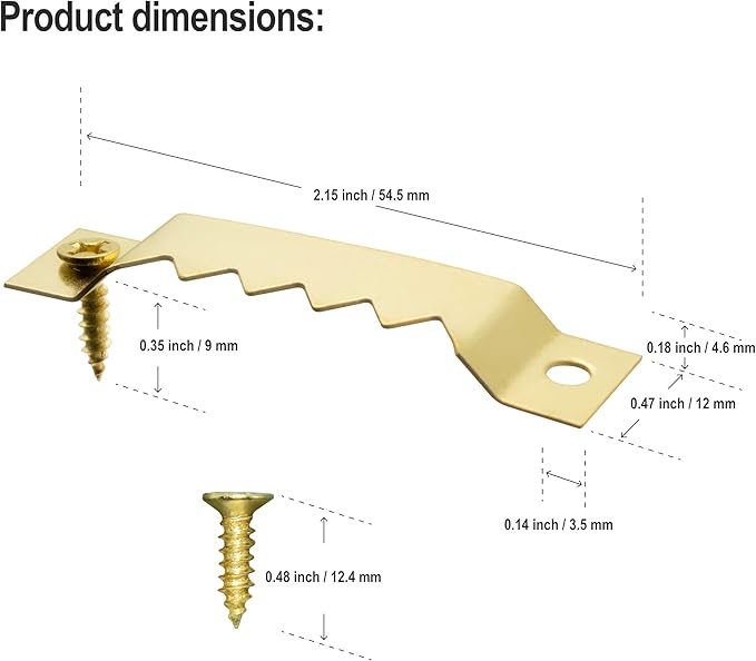 Large Sawtooth Picture Frame Hangers with Screws - 30 Pack, Supports 50 Ibs, Picture Hanging Hooks for Hanging Photo Frames Canvas Artwork Paintings